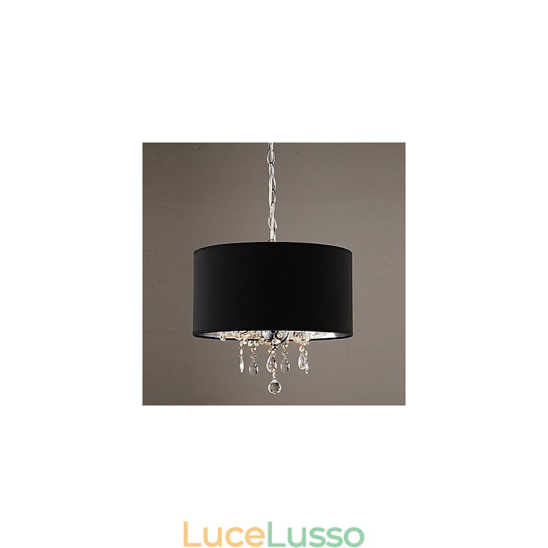 Lampadario moderno contemporaneo in stile mini tamburo di cristallo cromato