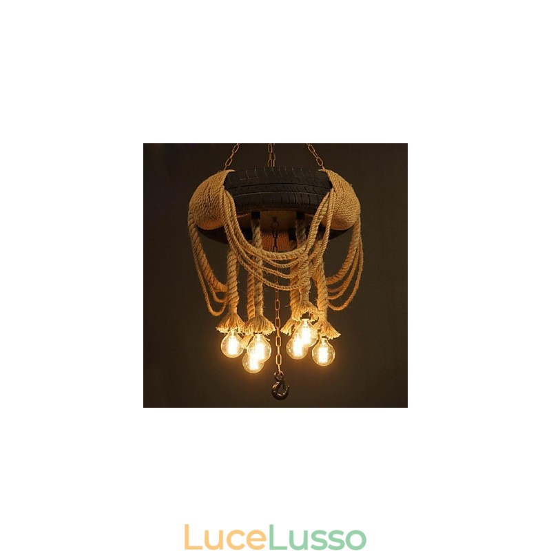 Lampada a sospensione in plastica con pittura vintage