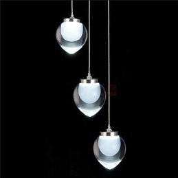 Lampada a sospensione moderna in metallo cromato contemporaneo