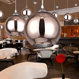 60 Lampada a sospensione moderna e contemporanea in metallo elettroplaccato a forma di globo