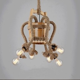Lampadario a botte in legno Lampada creativa