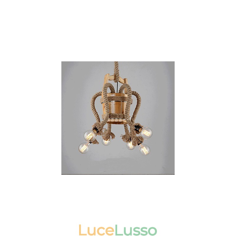 Lampadario a botte in legno Lampada creativa