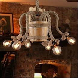 Lampadario a botte in legno Lampada creativa