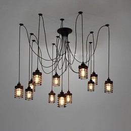 Lampadario vintage Edison multiplo regolabile fai da te, lampada a sospensione, illuminazione moderna, chic, industriale, sala da pranzo