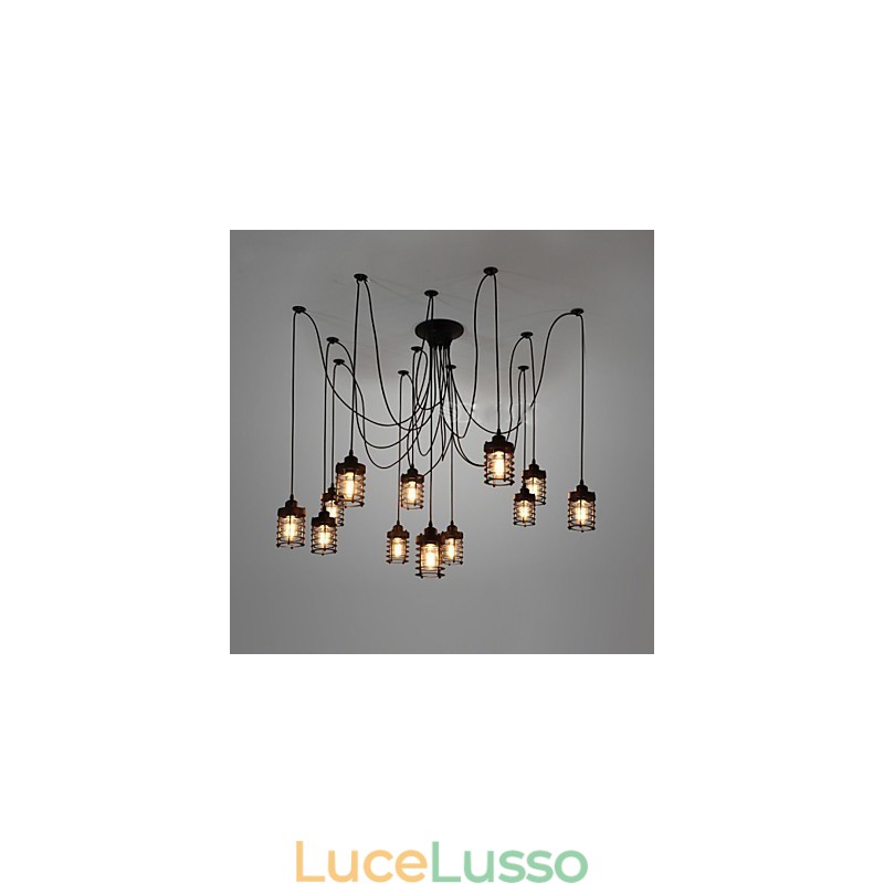 Lampadario vintage Edison multiplo regolabile fai da te, lampada a sospensione, illuminazione moderna, chic, industriale, sala da pranzo