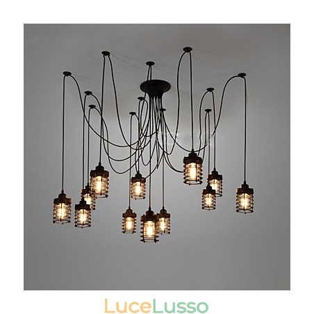 Lampadario vintage Edison multiplo regolabile fai da te, lampada a sospensione, illuminazione moderna, chic, industriale, sala da pranzo