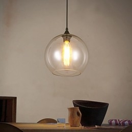 Lampada a sospensione a testa singola con sfera in vetro rurale con contratto nordico creativo