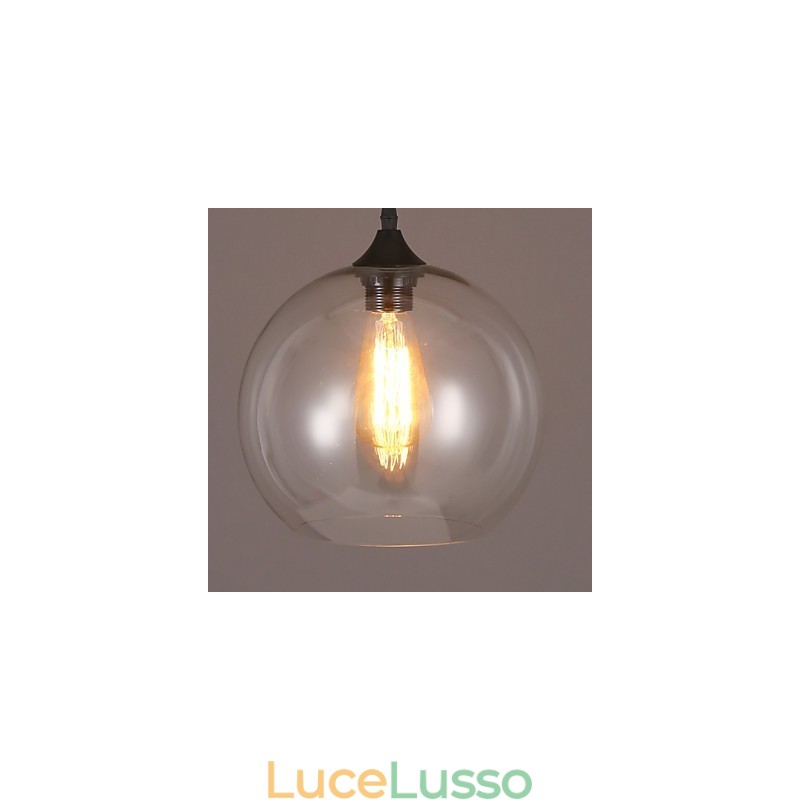 Lampada a sospensione a testa singola con sfera in vetro rurale con contratto nordico creativo