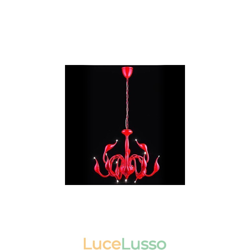 Lampadario in metallo elettroplaccato in stile candela moderno e contemporaneo