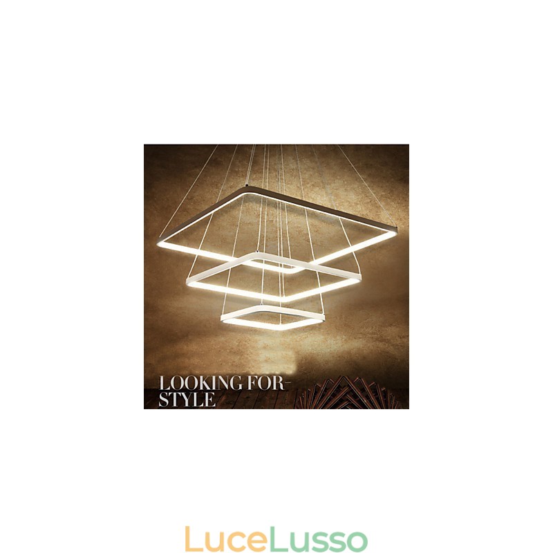 Lampada a sospensione dal design moderno a tre anelli