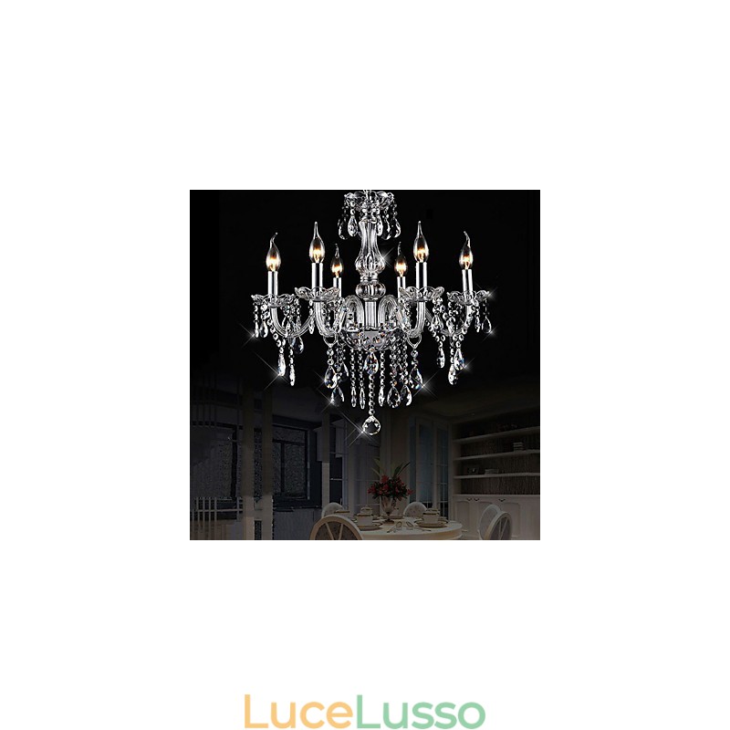 Lampadario in cristallo elettroplaccato classico tradizionale vintage