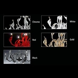 Lampadario in metallo elettroplaccato in stile candela moderno e contemporaneo