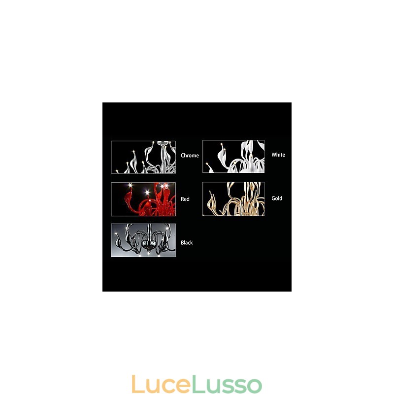 Lampadario in metallo elettroplaccato in stile candela moderno e contemporaneo