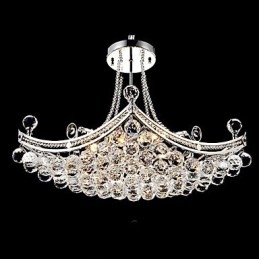 Lampada a sospensione moderna in metallo elettroplaccato in cristallo contemporaneo