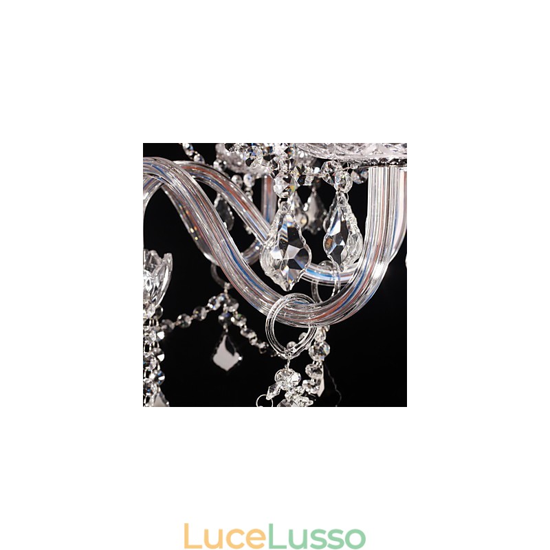 Lampadario Cristallo Lusso Moderno Soggiorno 8 Luci