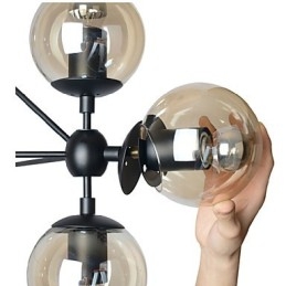 Lampadario 5 luci sfera di vetro luci retrò esterno garage metallo
