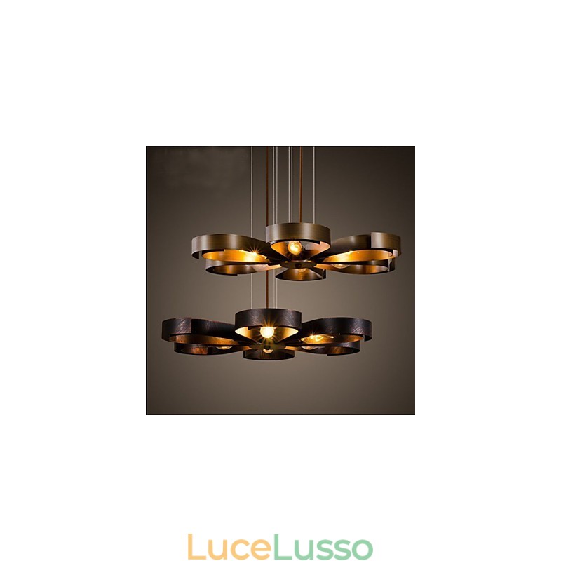 Lampada a sospensione American Country Iron Industrial Wind Flower