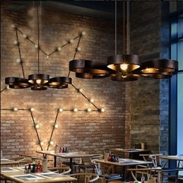 Lampada a sospensione American Country Iron Industrial Wind Flower