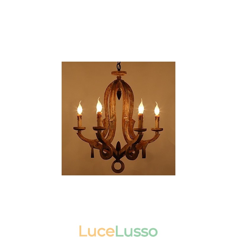 Lampadario in metallo dipinto in stile retrò vintage mini
