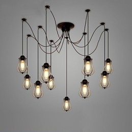 Lampadario vintage Edison multiplo regolabile fai da te, lampada a sospensione, illuminazione moderna, chic, industriale, sala da pranzo