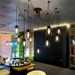 Lampadario vintage Edison multiplo regolabile fai da te, lampada a sospensione, illuminazione moderna, chic, industriale, sala da pranzo