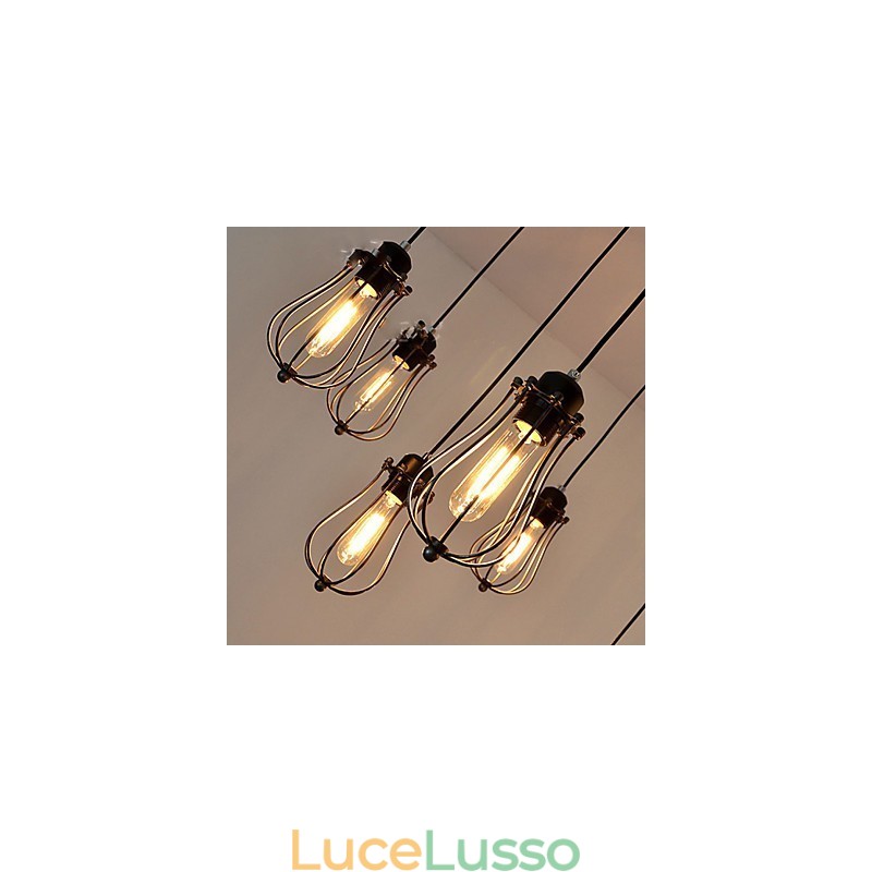 Lampadario vintage Edison multiplo regolabile fai da te, lampada a sospensione, illuminazione moderna, chic, industriale, sala da pranzo