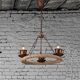 Lampadario a corda eolica in ceramica RetroLron Lampadario Simple3