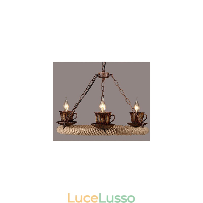 Lampadario a corda eolica in ceramica RetroLron Lampadario Simple3