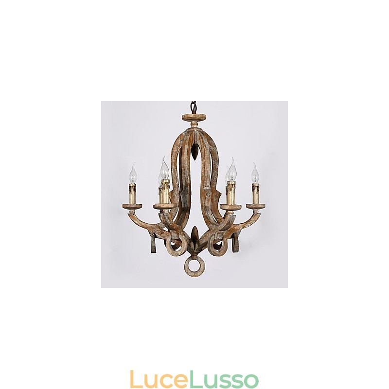 Lampadario in metallo dipinto in stile retrò vintage mini