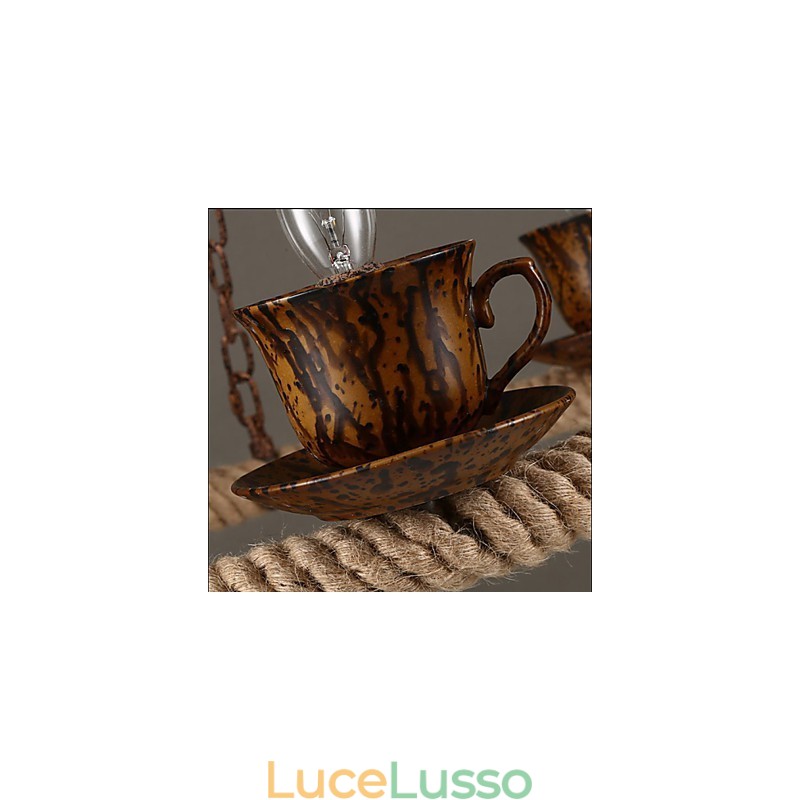 Lampadario a corda eolica in ceramica RetroLron Lampadario Simple3