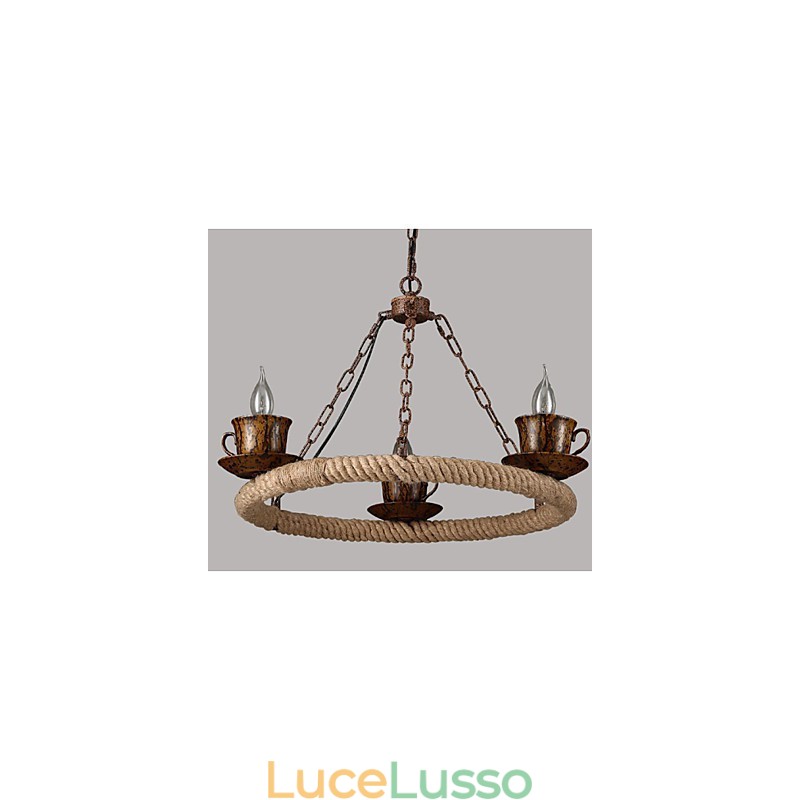 Lampadario a corda eolica in ceramica RetroLron Lampadario Simple3