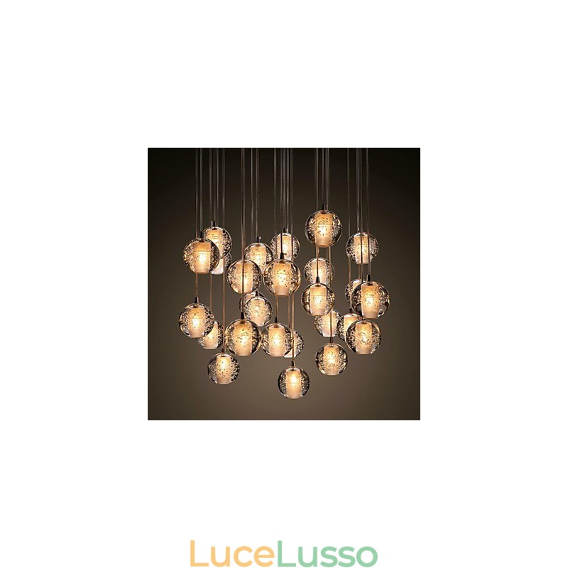 Lampada a sospensione G4 Retroifit 3W cromata in cristallo moderno e contemporaneo