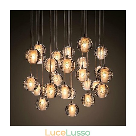 Lampada a sospensione G4 Retroifit 3W cromata in cristallo moderno e contemporaneo Lampada a sospensione G4 Retroifit 3W cromata in cristallo moderno e contemporaneo