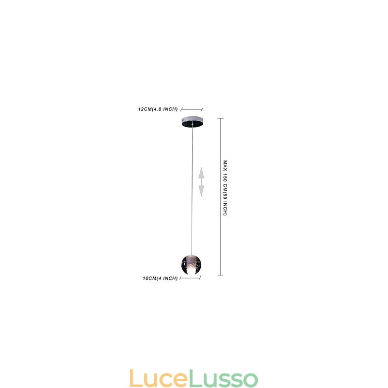 Lampada a sospensione G4 Retroifit 3W cromata in cristallo moderno e contemporaneo