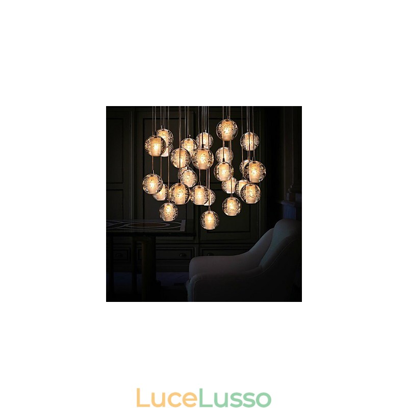Lampada a sospensione G4 Retroifit 3W cromata in cristallo moderno e contemporaneo