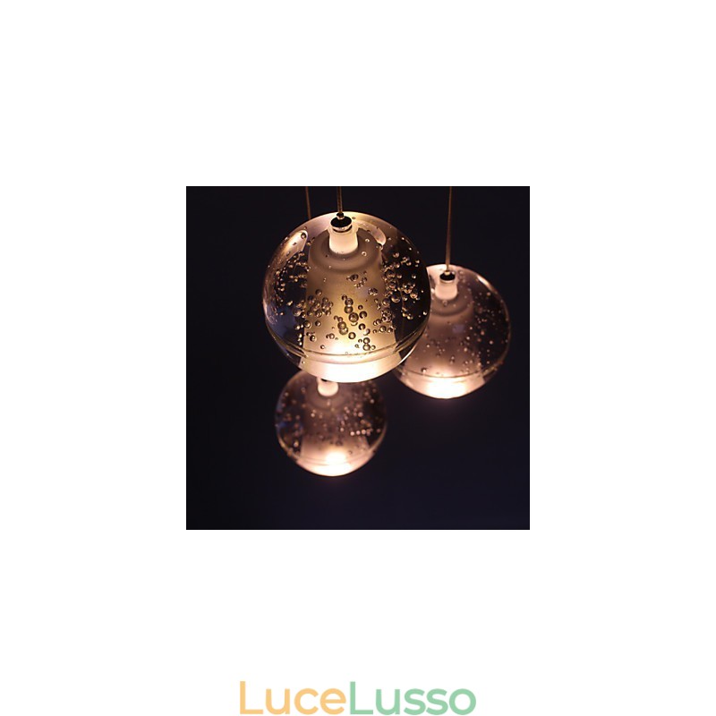 Lampada a sospensione G4 Retroifit 3W cromata in cristallo moderno e contemporaneo