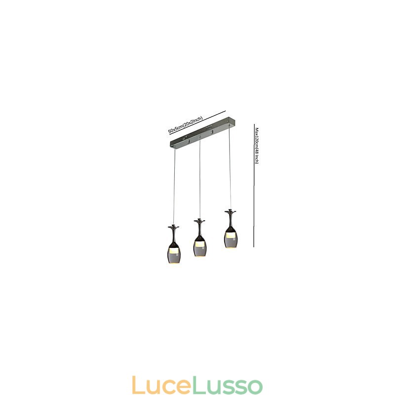 Lampadari a sospensione 3 luci Piastra posteriore lunga Moderna Contemporanea