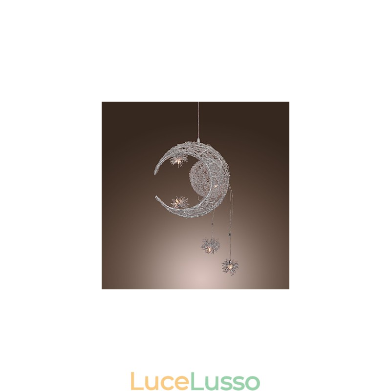 Lampada a sospensione moderna e contemporanea in metallo galvanizzato stile Globe Mini