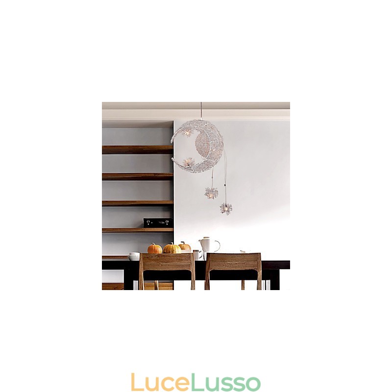 Lampada a sospensione moderna e contemporanea in metallo galvanizzato stile Globe Mini