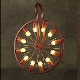 Lampada a sospensione retrò con ruota per realizzare la vecchia lampada a sospensione industriale A