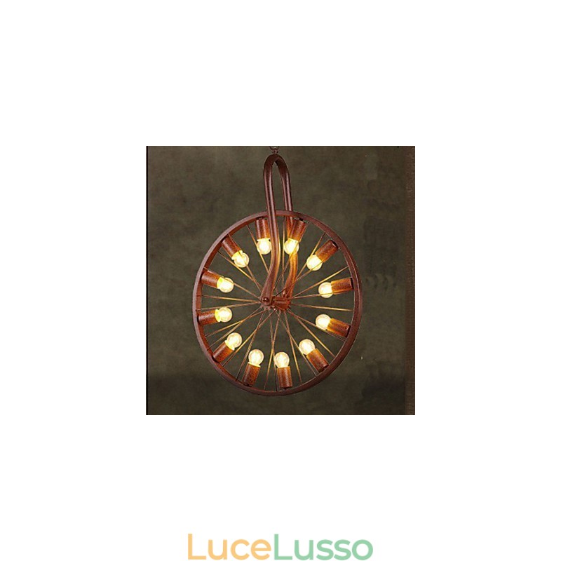 Lampada a sospensione retrò con ruota per realizzare la vecchia lampada a sospensione industriale A