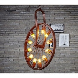 Lampada a sospensione retrò con ruota per realizzare la vecchia lampada a sospensione industriale A