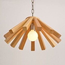 Lampada a sospensione in bambù e legno in stile country retrò