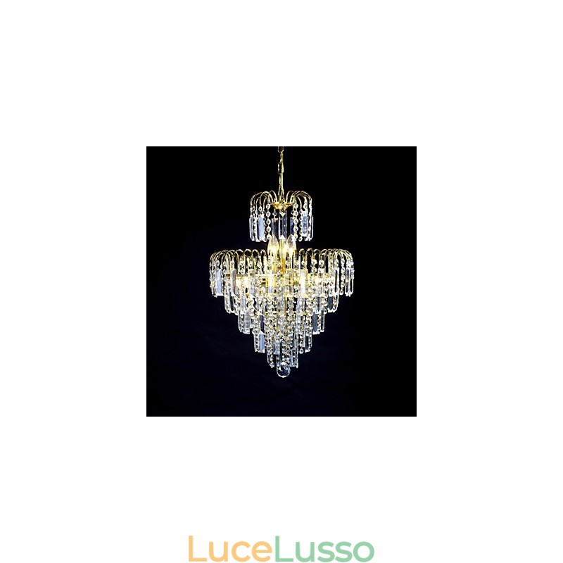 Lampadario di lusso in stile europeo a 6 luci a forma di corona