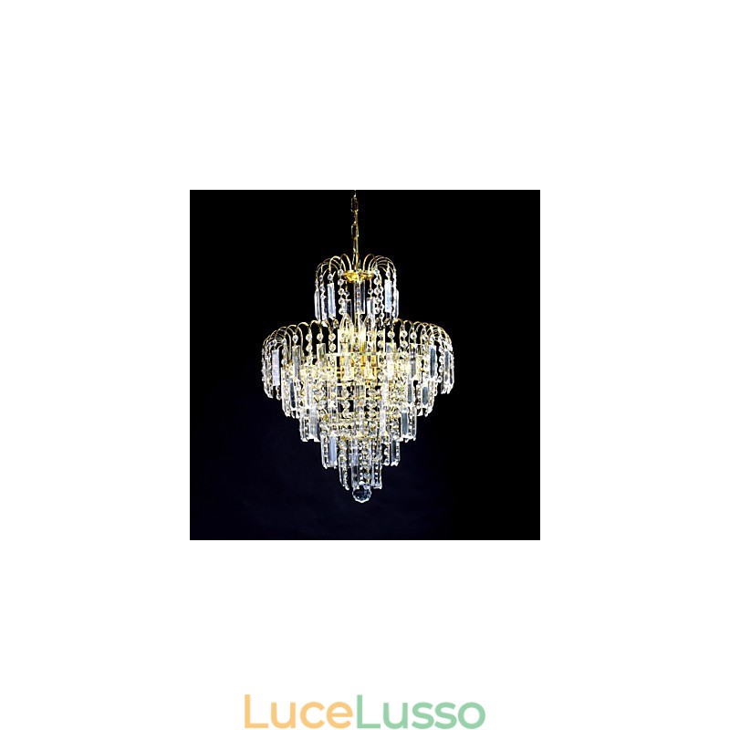 Lampadario di lusso in stile europeo a 6 luci a forma di corona