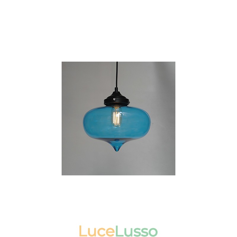 Lampada a sospensione Bubble Design 1 luce con paralume trasparente
