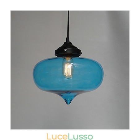 Lampada a sospensione Bubble Design 1 luce con paralume trasparente