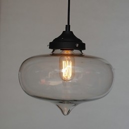 Lampada a sospensione Bubble Design 1 luce con paralume trasparente