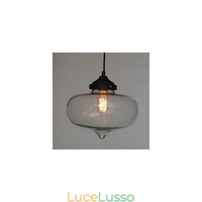 Lampada a sospensione Bubble Design 1 luce con paralume trasparente