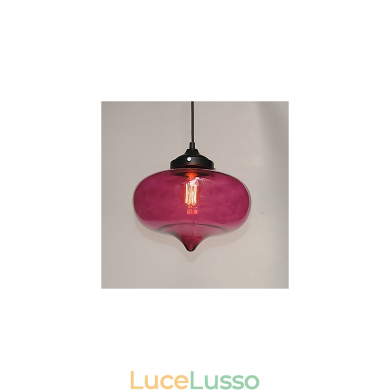Lampada a sospensione Bubble Design 1 luce con paralume trasparente